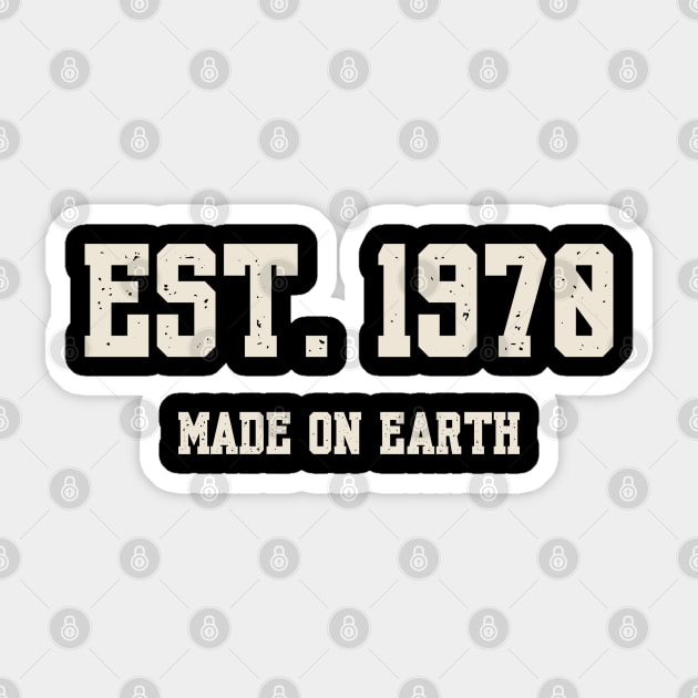 1970 Birthday Vintage Varsity Sticker by Stylecombinator
